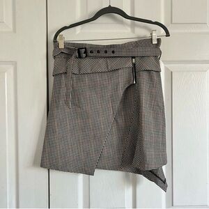 Zara Asymmetrical Plaid Skirt